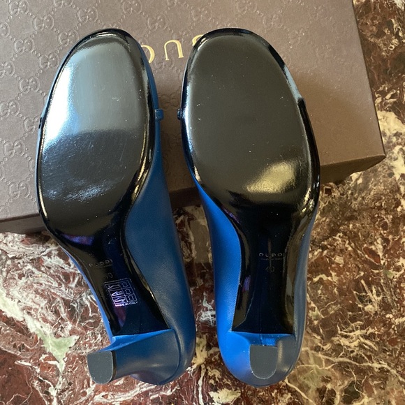 GUCCI blue leather pumps - Picture 3 of 5